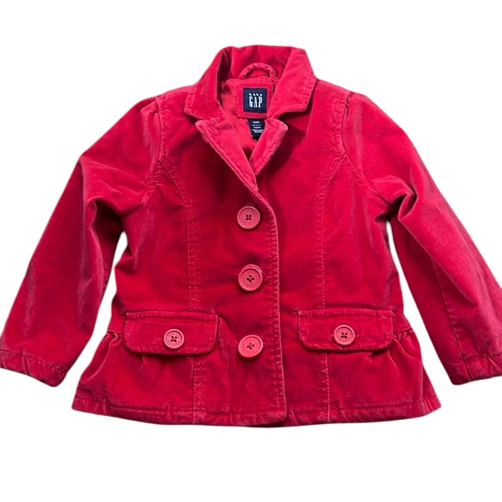 Baby Gap Red Velour Holiday Jacket Size 3 Toddler
